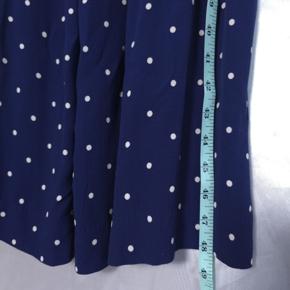 Madewell Pintuck Cami Wide Leg Jumpsuit in Polka Dot Navy Blue Size 4P - Picture 10 of 11